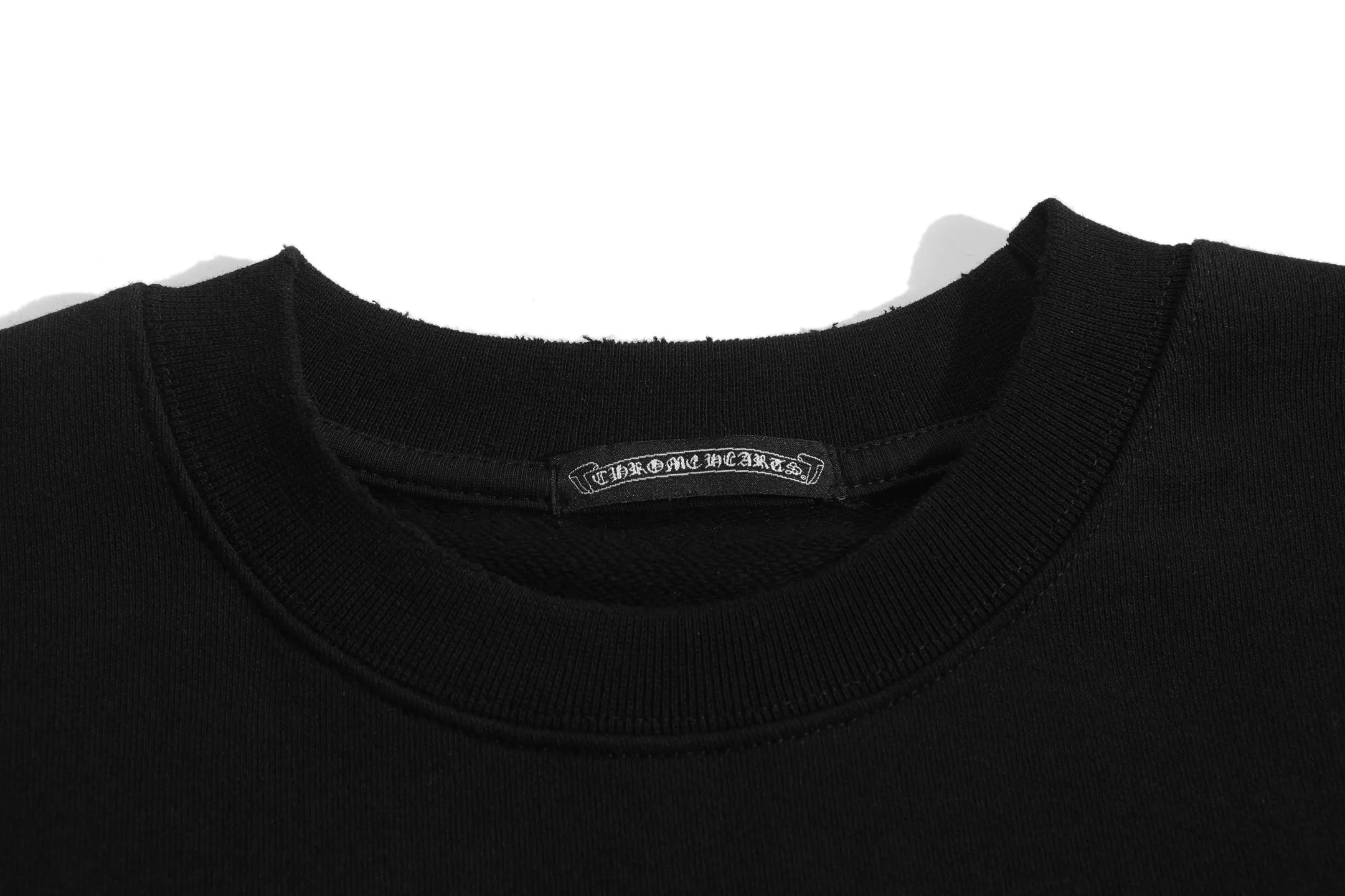 P250 Chrome Hearts Chrome Hearts Metal Patch Cross Crew Neck Sweatshirt Size: SMLXL Color: Black